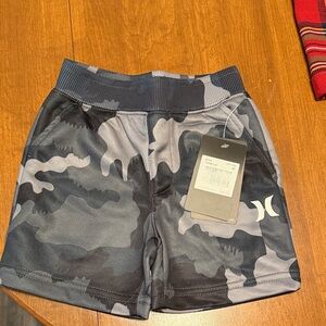 Hurley Kids' Black and Gray Camo Shorts